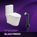 Kit Vaso Sanitário Monobloco Painita e Ducha Manual Apa Pingoo.casa - Branco e Preto