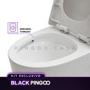 Kit Vaso Sanitário Monobloco Painita e Ducha Manual Apa Pingoo.casa - Branco e Preto
