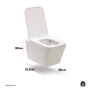 Kit Vaso Sanitário Suspenso Saída Horizontal Esmeralda e Ducha Manual Apa Pingoo.casa - Branco e Preto