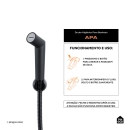 Kit Vaso Sanitário Suspenso Saída Horizontal Esmeralda e Ducha Manual Apa Pingoo.casa - Branco e Preto