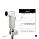 Kit Vaso Sanitário Suspenso Saída Horizontal Esmeralda e Ducha Manual Jacuí Pingoo.casa - Branco e Prata