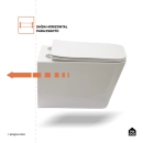 Kit Vaso Sanitário Suspenso Saída Horizontal Esmeralda e Ducha Manual Jacuí Pingoo.casa - Branco e Prata