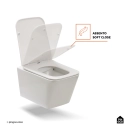 Kit Vaso Sanitário Suspenso Saída Horizontal Esmeralda e Ducha Manual Jacuí Pingoo.casa - Branco e Preto
