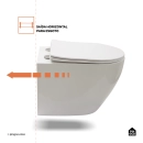 Kit Vaso Sanitário Suspenso Saída Horizontal Hematita e Ducha Manual Jacuí Pingoo.casa - Branco e Prata
