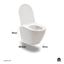 Kit Vaso Sanitário Suspenso Saída Horizontal Hematita e Ducha Manual Jacuí Pingoo.casa - Branco e Prata