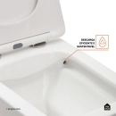 Kit Vaso Sanitário Suspenso Saída Horizontal Hematita e Ducha Manual Jacuí Pingoo.casa - Branco e Preto