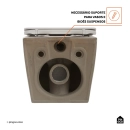 Kit Vaso Sanitário Suspenso Saída Horizontal Hematita e Ducha Manual Jacuí Pingoo.casa - Branco e Preto