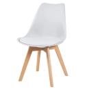 Cadeira de jantar Leda com assento estofado e design moderno - Branco