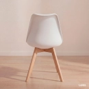 Cadeira de jantar Leda com assento estofado e design moderno - Branco