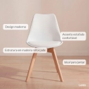 kit 5 Cadeiras de jantar Leda com assento estofado e design moderno - Branco