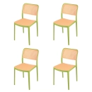 Kit 4 Cadeiras de jantar Maya com design moderno e assento confortável  - Verde