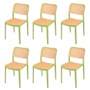 Kit 6 Cadeiras de jantar Maya com design moderno e assento confortável  - Verde