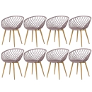Kit 8 Cadeiras de jantar Clarice Nest com design moderno e anatômico - Fendi