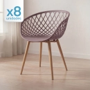 Kit 8 Cadeiras de jantar Clarice Nest com design moderno e anatômico - Fendi