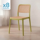 Kit 8 Cadeiras de jantar Maya com design moderno e assento confortável  - Verde
