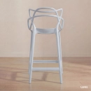 Kit 3 Banquetas média para bancada Master Allegra em Polipropileno 66 cm - Branco