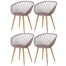 Kit 4 Cadeiras de jantar Clarice Nest com design moderno e anatômico - Fendi