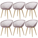 Kit 6 Cadeiras de jantar Clarice Nest com design moderno e anatômico - Fendi