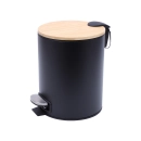 Lixeira com Pedal Bambu Black 3L - Mimo Style