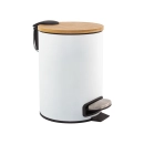 Lixeira com Pedal Bambu White 3L - Mimo Style