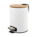 Lixeira com Pedal Bambu White 3L - Mimo Style