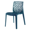 Cadeira de jantar Gruvyer com design contemporâneo e anatômico - Azul petróleo
