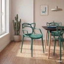 Cadeira de jantar Master Allegra Design Moderno em Polipropileno - Verde escuro