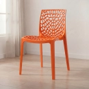 Cadeira de jantar Gruvyer com design contemporâneo e anatômico - Laranja