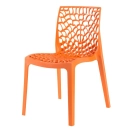 Cadeira de jantar Gruvyer com design contemporâneo e anatômico - Laranja