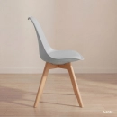 Kit 5 Cadeiras de jantar Leda com assento estofado e design moderno - Cinza claro