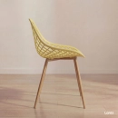 Cadeira de jantar Clarice Cloe com design contemporâneo - Amarelo