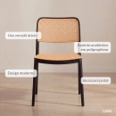 Cadeira de jantar Maya com design moderno e assento confortável - Preto