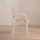 Cadeira de jantar Mumbai telinha com braços e design contemporâneo – Branco