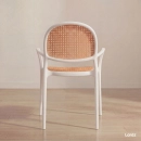 Cadeira de jantar Mumbai telinha com braços e design contemporâneo – Branco