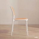 Cadeira de jantar Mumbai de telinha com design contemporâneo e assento anatômico – Branco