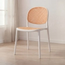 Cadeira de jantar Mumbai de telinha com design contemporâneo e assento anatômico – Branco