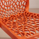 Kit 6 Cadeiras de jantar Gruvyer com design contemporâneo e anatômico - Laranja
