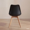 Kit 6 cadeiras de jantar Leda com assento estofado e design moderno – Preto