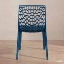 Kit 12 Cadeiras de jantar Gruvyer com design contemporâneo e anatômico - Azul petróleo