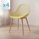 Kit 4 Cadeiras de jantar Clarice Cloe com design contemporâneo - Amarelo