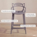 Kit 6 Banquetas média para bancada Master Allegra em Polipropileno 66 cm - Fendi