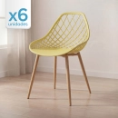 Kit 6 Cadeiras de jantar Clarice Cloe com design contemporâneo - Amarelo