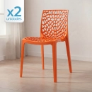 Kit 2 Cadeiras de jantar Gruvyer com design contemporâneo e anatômico - Laranja