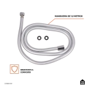 Mangueira para ducha Mundaú Pingoo.casa - Prata