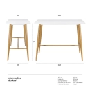Mesa alta bancada retangular 60 x 120 cm - Branco