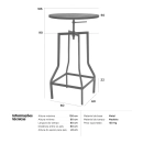 Mesa alta para bistro e bar com tampo de madeira Turner - Preto