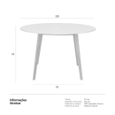 Mesa de jantar cozinha redonda Leda 120 cm - Branco