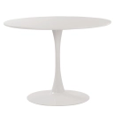 Mesa de Jantar e cozinha Redonda 100 cm Tulipa com Tampo em MDF Laqueado - Branco
