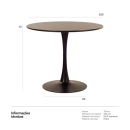 Mesa de Jantar e cozinha Redonda 100 cm Tulipa com Tampo em MDF Laqueado - Preto