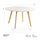Mesa de Jantar e cozinha Redonda 120 cm Leda com Tampo em MDF Laqueado - Branco